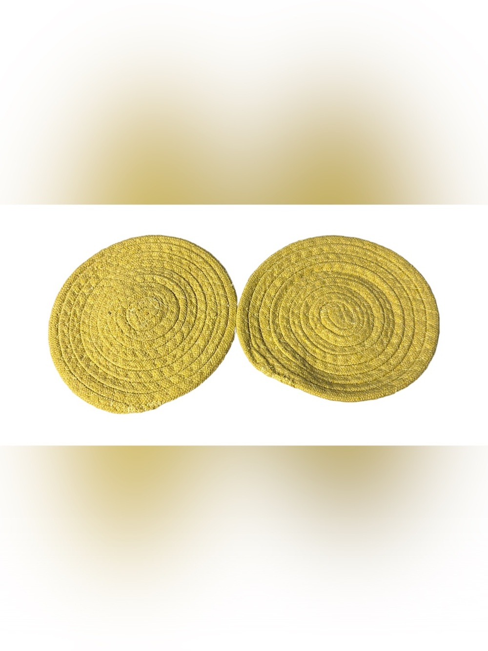 Light Tan Round Braided Trivets - Set of 2